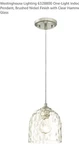 Westinghouse One-light Indoor Pendant Hammered Brushed Nickel Finish 63288. Fixed Price $23.99.