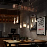 10-LIGHTS Rustic Chandelier Wooden Retro Pendant Industrial Suspension .... Fixed Price $211.72.