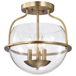 Nuvo 60-7821 Amado 3 Light Vintage Brass Indoor Gold Semi Flush Mount. Fixed Price $259.99.