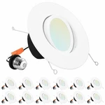 Luxrite 12-PACK 5/6 Inch Gimbal Led Recessed Lighting Can Lights Cct Dimmable. Fixed Price $379.49.