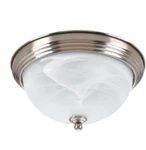 Generation Sea Gull Lighting 3-LIGHT Brushed Nickel Flush Mount With Led Bulbs. Fixed Price $35.00.