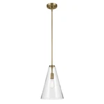 Kichler Everly Light Cone 15.25" Pendant, Brass/clear Seeded - 42199NBRCS. Fixed Price $199.99.