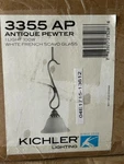 Kichler 3355 Ap White French Scavo Stafford Mini Pendant 1-LIGHT, Antique Pewter. Fixed Price $80.10.