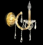 1 Light Maria Theresa Crystal Wall Lamp Clear Glass Gold Finish Vintage Style. Fixed Price $60.00.
