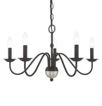 Livex Lighting 52165 Black Windsor 5-LIGHT 24"W Taper Candle Chandelier. Fixed Price $229.96.