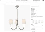 Visual Comfort Thomas Brien Reed Small Chandelier TOB5009AN-NP Nickel, $979. Fixed Price $459.00.