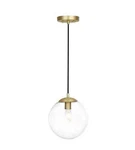 Society Zeno 1-LIGHT Clear/brass Globe Pendant With Glass Shade. Fixed Price $39.99.