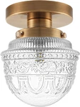 Dsmjfu Brass Semi Flush Mount Ceiling Light, Small Hallway Fixture, Vintag. Fixed Price $62.99.