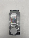 Commercial Electric Led Rgbw Puck Light 3 Pack Color Changing Remote New. Fixed Price $29.99.