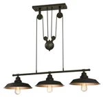 Westinghouse Lighting 6332500 Iron Hill Three-light Indoor Island Pulley Pendant. Fixed Price $198.00.