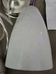 Hampton Bay Mini Pendant Light Fixture Brushed Nickel Finish White Art Glass. Fixed Price $20.00.