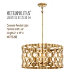 Minka Metropolitan Coronade Light 22 X 11 Pandora Gold Leaf Pendant N6775-293. Fixed Price $395.00.