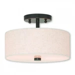 Livex Lighting 52133-92 11" Drum Semi Flush Ceiling Bronze New. Fixed Price $89.99.