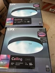 X2 Lifx Indoor Led Surface Mount Smart Ceiling Light, 15" Round, LFXRND1556C/BLK. Fixed Price $120.99.