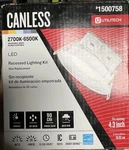 Two (2) Utilitech Canless Recessed Lights #1500758 Led 2700K-6500K Adjustable. Fixed Price $20.00.