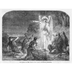 The Star East First Christmas Morning - Antique Print 1854. Fixed Price $13.49.