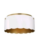 Avec Bettye 12.5" Luxe 2-LIGHT Champagne Bronze Flush Mount W/white Shade. Fixed Price $39.95.