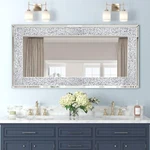 47 X24 Crystal Crush Diamond Wall Mirror Silver Gorgeous Rectangle. Fixed Price $149.95.