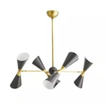 Italian Arteriors Chandelier 1950 Mid Century Brass Sputnik Urchin Stilnovo Ligh. Fixed Price $449.00.