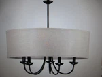 Progress Lighting Drum Shade Farmhouse 22 In. 5-LIGHT Matte Black Chandelier. Fixed Price $107.96.