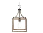 Hampton Bay Boswell Quarter Brushed Nickel Weathered Wood Pendant Light. Fixed Price $39.00.