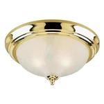 Superhunter 11.5 In. Polished Brass Flush Mount Fixture, Clear Swirl Glass Shade. Fixed Price $18.72.