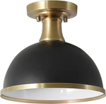 60461 1-LIGHT Semi-flush Mount Light, Matte Black, Brass Accents, Modern. Fixed Price $86.99.