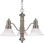 Nuvo Gotham 3 Light Led Brushed Nickel Alabaster Glass Chandelier Orig $220. Fixed Price $59.99.