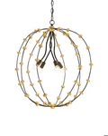 Currey & Company 9000-0328 Anomaly Small Orb Chandelier Gold Leaf Black 4 Light. Fixed Price $799.99.