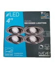 Recessed Dimmable Swivel Lighting Kit With Bulbs 4" Brushed Nickel Pack Nadair. Fixed Price $22.44.