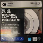 Commercial Electric 4 In. Selectable Color Changing Canless Recessed Led KIT*205. Fixed Price $19.99.