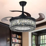 42" Retractable Ceiling Fan Crystal Chandelier Reversible Remote 6 Speed 3-COLOR. Fixed Price $191.24.