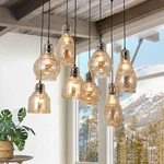 Vintage Glass Chandelier 8-LIGHT Hanging Diy Pendant Lamp Ceiling Fixture. Fixed Price $144.29.