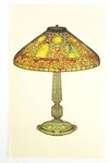 Fine Watercolor Painting Of Antique Stained Glass Tiffany Table Lamp On Paper. Fixed Price $325.00.