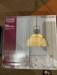 Home Decorators Shelston 13IN 1-LIGHT Antique Gold And Black Pendant. Fixed Price $15.00.