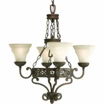 Roasted Java Finish Chandelier Scrollwork Progress Lighting P4412-102. Fixed Price $99.00.