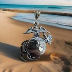 New! Marine Corps .925 Sterling Silver Pendant. Fixed Price $84.99.
