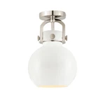 Innovations Newton Metal Sphere 1LT 8" Flush, Pn/wh 410-1F-PN-M410-8W. Fixed Price $286.00.
