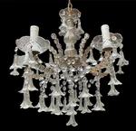 Elegant 5 Light Murano Chandelier - Blown Artistic Glass. Fixed Price $468.48.