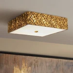 Lucas Mckearn Mosaic 16" Wide Antique Gold Leaf Square Ceiling Light. Fixed Price $417.90.