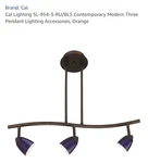 Cal Lighting SL-954-3-RU/BLS Contemporary Modern Three Pendant Orange. Fixed Price $109.99.