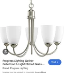 Progress Lighting P4441-09 Gather 5-LIGHT Brushed Nickel Chandelier Bell Shade. Fixed Price $75.00.