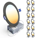 Pack 6 Inch Led Recessed Ceiling Light Black, Dimmable, 2700K-5000K 5CCT, 120. Fixed Price $171.99.