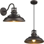 Farmhouse Pendant Light & Barn Wall Sconces, Oil Rubbed Bronze. Fixed Price $204.99.