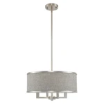 Livex Park Ridge Light Pendant Chandelier, Brushed Nickel/gray 60424-91. Fixed Price $425.96.