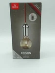 Nib * Globe Edison Plug In Pendant W/ Red Fabric Cord & Chrome Fixture Base. Fixed Price $14.99.