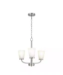 Hampton Bay Hanging 3-LIGHT Fixture Helena Brushed Nickel Frosted Glass New!!. Fixed Price $34.99.
