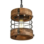 Retro Industrial Metal Wood Chandelier 1-LIGHT Round Cage Pendant F.... Fixed Price $92.51.