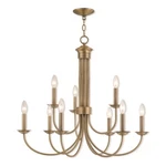 Livex Lighting Estate 9 Chandelier Antique Brass 42687-01. Fixed Price $531.96.