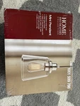 Home Decorators Ceiling Fixture Light Nickel Pendant Clear Glass Shade Dimmable. Fixed Price $15.00.